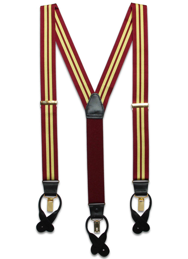 King's Royal Hussars Braces Braces The Regimental Shop Maroon/Gold one size fits all 